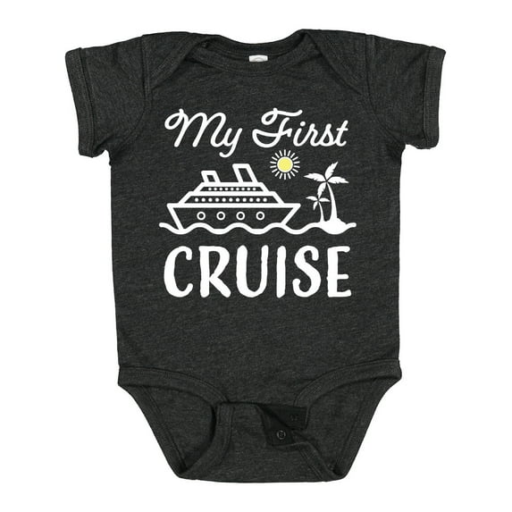 Inktastic My First Cruise with Cruise Ship and Palm Trees Boys or Girls Baby Bodysuit