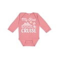 thumbnail image 1 of Inktastic My First Cruise with Cruise Ship and Palm Trees Boys or Girls Long Sleeve Baby Bodysuit, 1 of 5