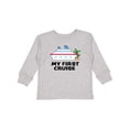 thumbnail image 1 of Inktastic My First Cruise with Cruise Ship and Palm Trees Boys or Girls Long Sleeve Toddler T-Shirt, 1 of 5