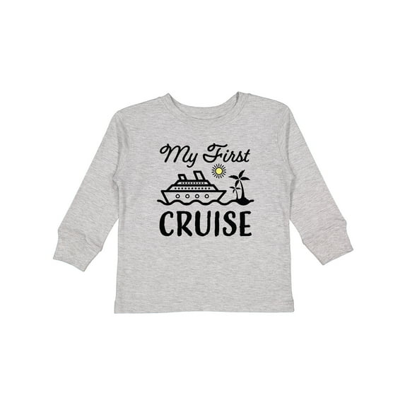 Inktastic My First Cruise with Cruise Ship and Palm Trees Boys or Girls Long Sleeve Toddler T-Shirt
