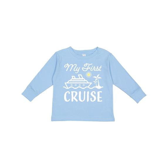 Inktastic My First Cruise with Cruise Ship and Palm Trees Boys or Girls Long Sleeve Toddler T-Shirt