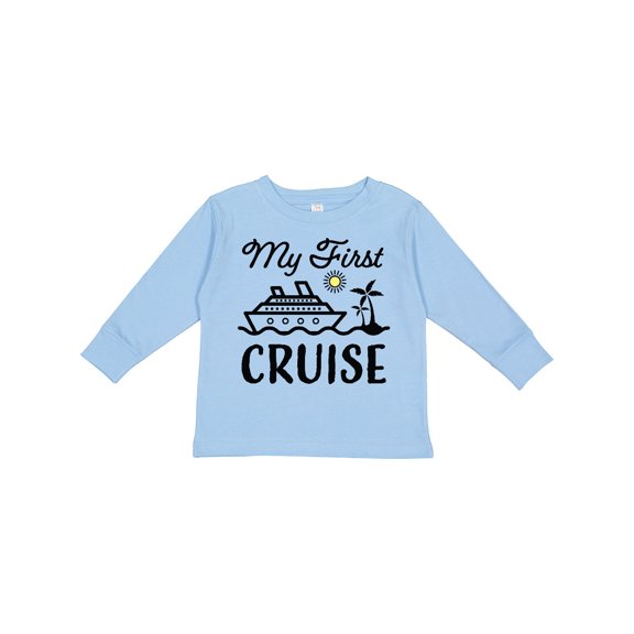 Inktastic My First Cruise with Cruise Ship and Palm Trees Boys or Girls Long Sleeve Toddler T-Shirt