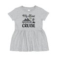 thumbnail image 1 of Inktastic My First Cruise with Cruise Ship and Palm Trees Girls Baby Dress, 1 of 5