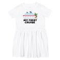 thumbnail image 1 of Inktastic My First Cruise with Cruise Ship and Palm Trees Girls Toddler Dress, 1 of 5