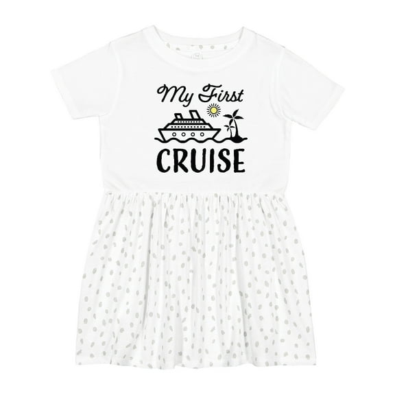 Inktastic My First Cruise with Cruise Ship and Palm Trees Girls Toddler Dress