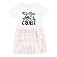 thumbnail image 1 of Inktastic My First Cruise with Cruise Ship and Palm Trees Girls Toddler Dress, 1 of 5