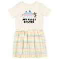 thumbnail image 1 of Inktastic My First Cruise with Cruise Ship and Palm Trees Girls Toddler Dress, 1 of 5