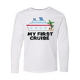 thumbnail image 1 of Inktastic My First Cruise with Cruise Ship and Palm Trees Long Sleeve Youth T-Shirt, 1 of 5