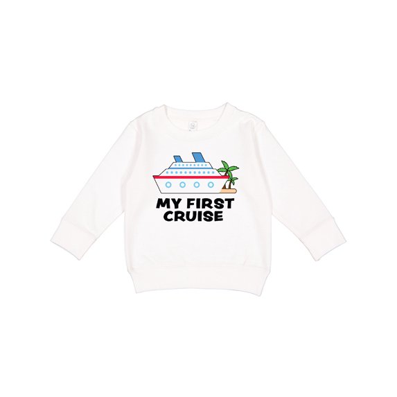 Inktastic My First Cruise with Cruise Ship and Palm Trees Toddler Sweatshirt