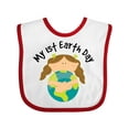thumbnail image 1 of Inktastic My First Earth Day Baby Girl Girls Baby Bib, 1 of 4