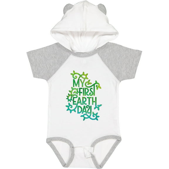 Inktastic My First Earth Day with Leaves Boys or Girls Baby Bodysuit