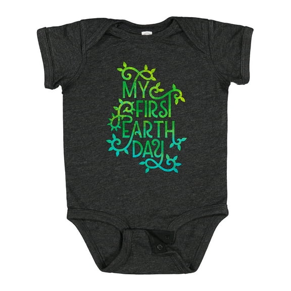 Inktastic My First Earth Day with Leaves Boys or Girls Baby Bodysuit