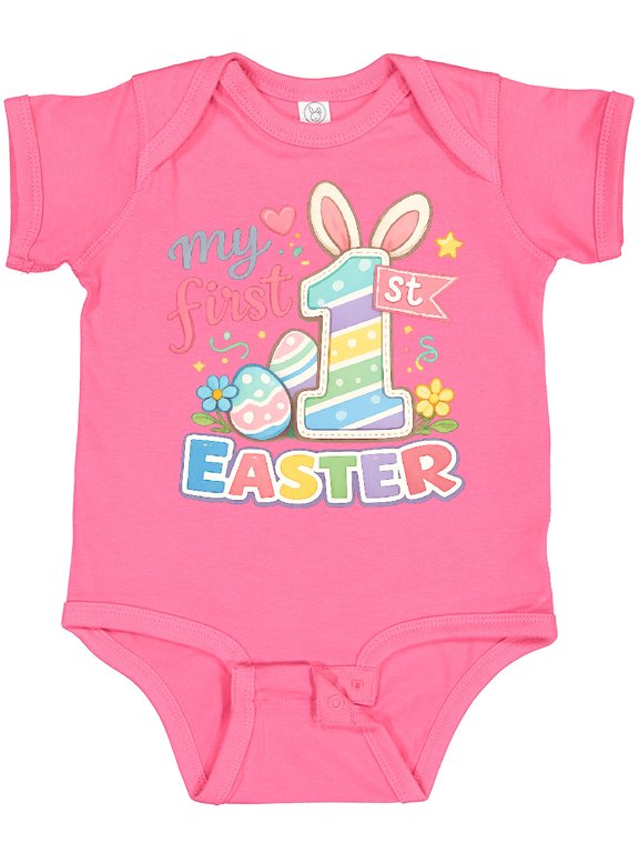 My First Easter 1st Birthday Bunny Ears Boys or Girls Baby Bodysuit