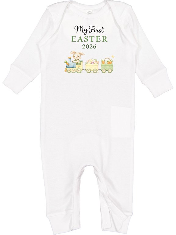 My First Easter 2026 Train Baby Romper Coveralls