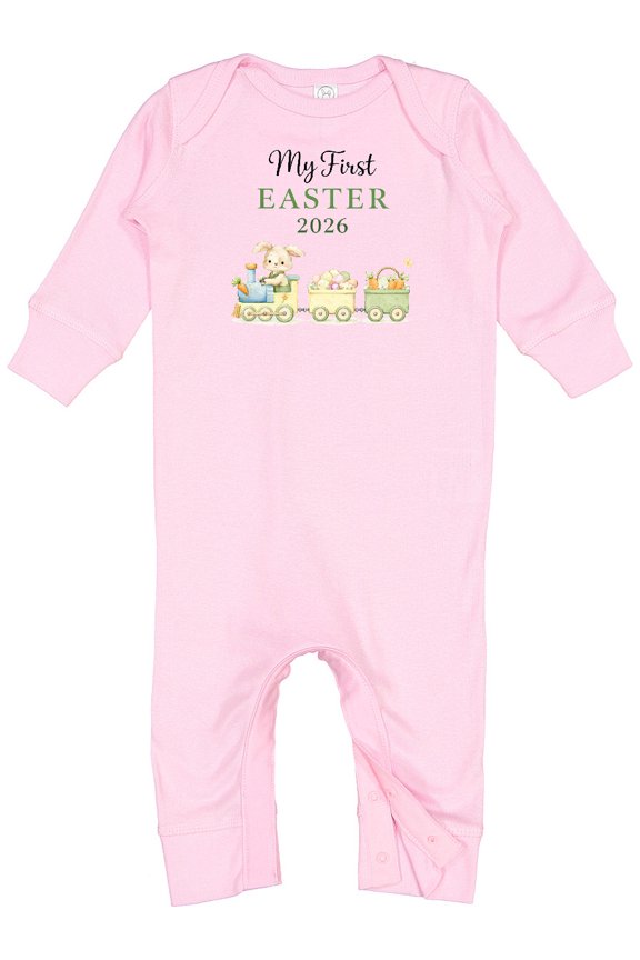My First Easter 2026 Train Baby Romper Coveralls