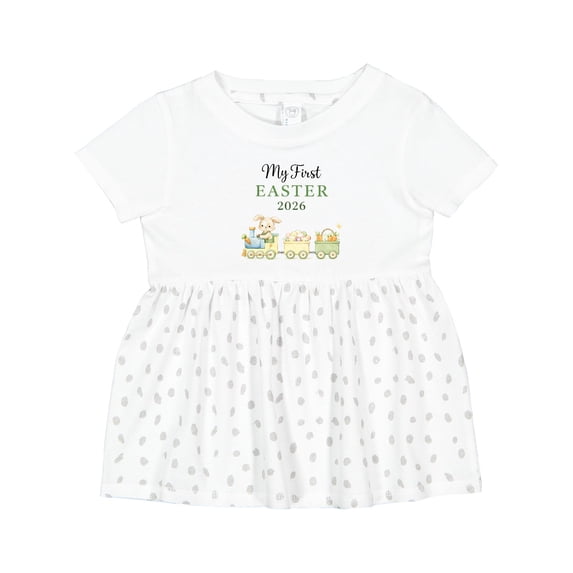 Inktastic My First Easter 2026 Train Girls Baby Dress