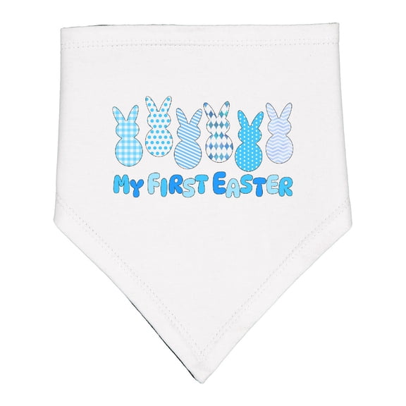 Inktastic My First Easter Blue Easter Bunnies Baby Bandana Bib