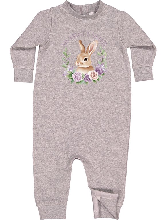 My First Easter Bunny Baby Fleece Romper