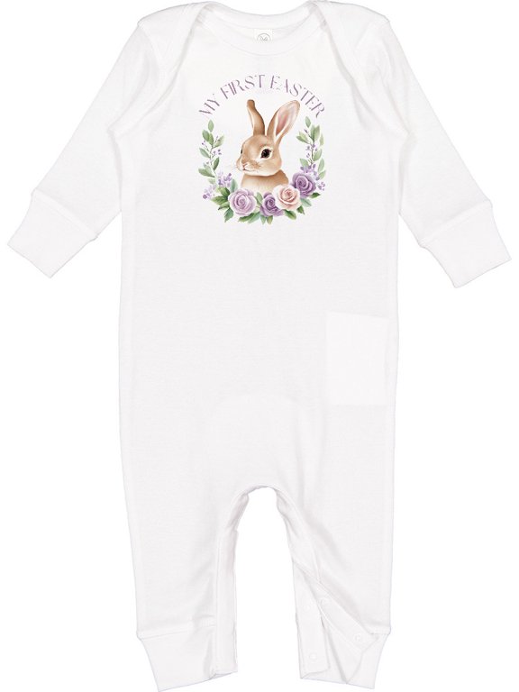 My First Easter Bunny Baby Romper Coveralls