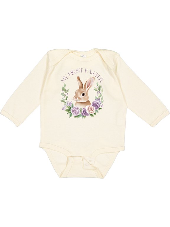 My First Easter Bunny Boys or Girls Long Sleeve Baby Bodysuit