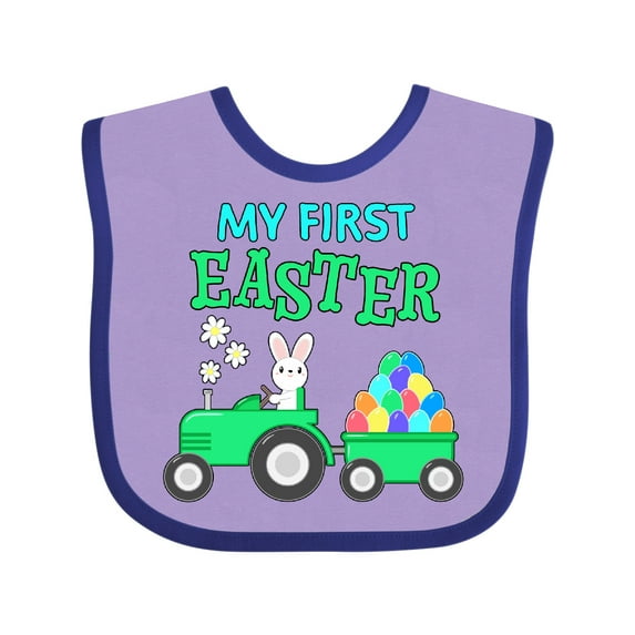 Inktastic My First Easter Bunny and Tractor Boys or Girls Baby Bib