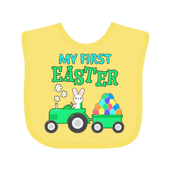 Inktastic My First Easter Bunny and Tractor Boys or Girls Baby Bib
