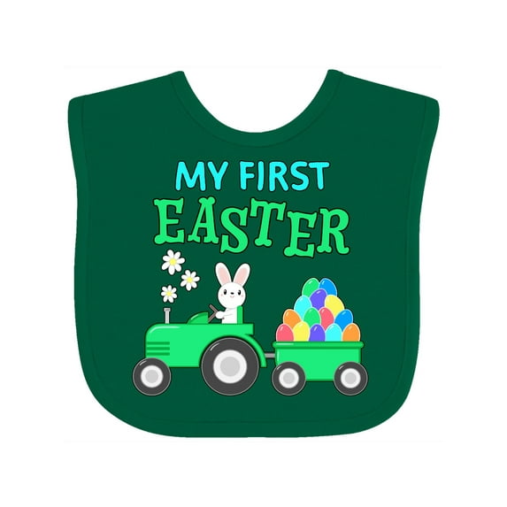 Inktastic My First Easter Bunny and Tractor Boys or Girls Baby Bib