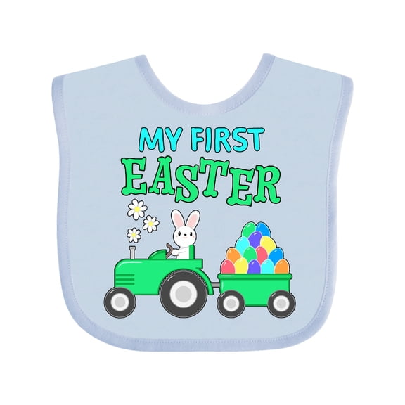 Inktastic My First Easter Bunny and Tractor Boys or Girls Baby Bib
