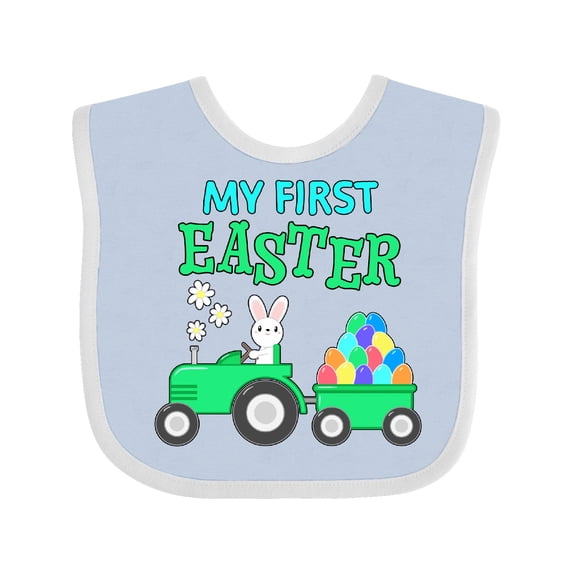 Inktastic My First Easter Bunny and Tractor Boys or Girls Baby Bib