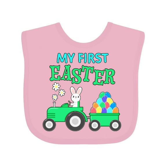 Inktastic My First Easter Bunny and Tractor Boys or Girls Baby Bib