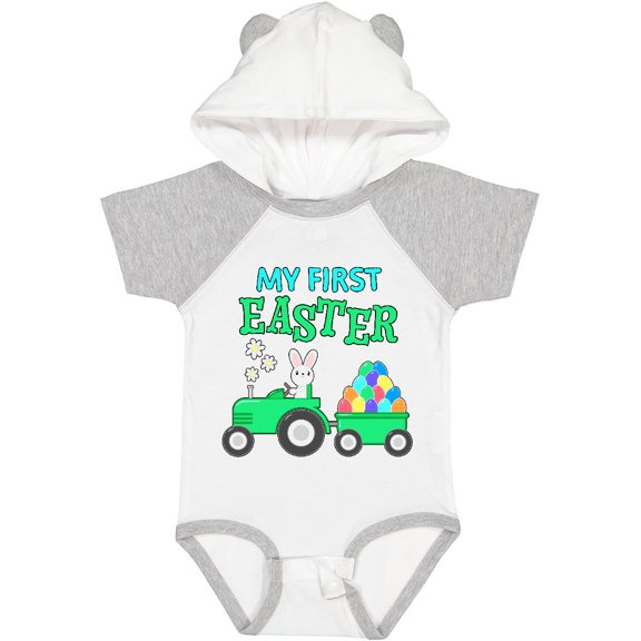 Inktastic My First Easter Bunny and Tractor Boys or Girls Baby Bodysuit