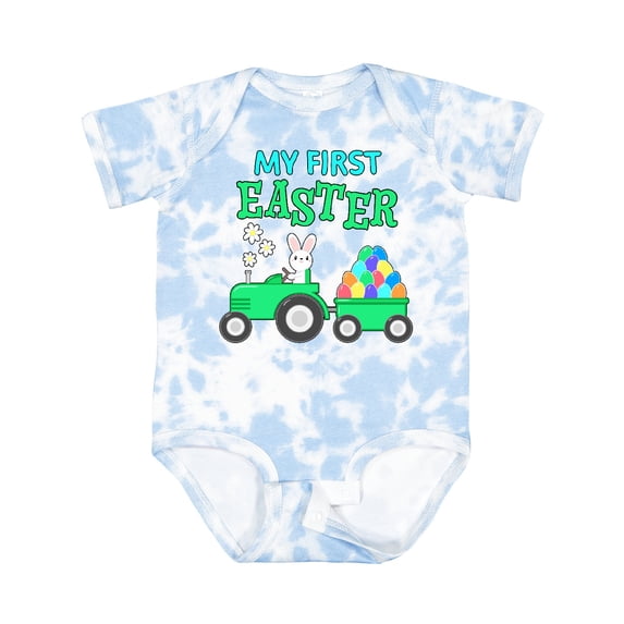Inktastic My First Easter Bunny and Tractor Boys or Girls Baby Bodysuit