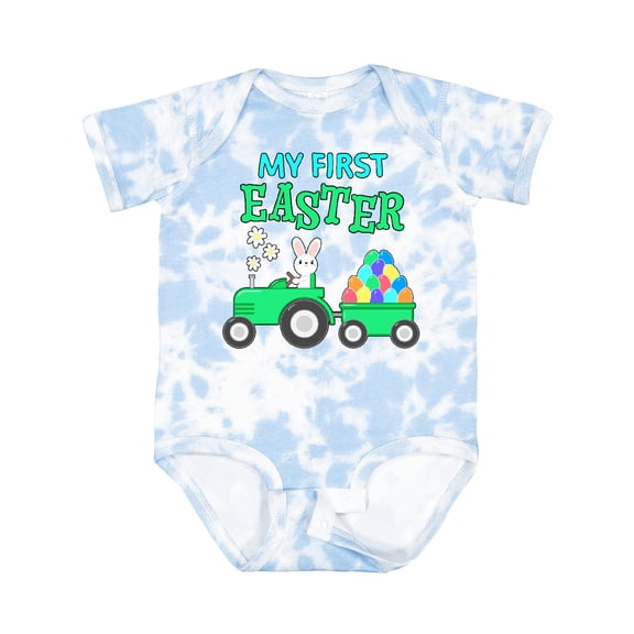 Inktastic My First Easter Bunny and Tractor Boys or Girls Baby Bodysuit
