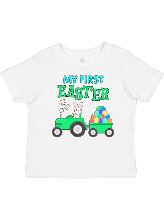 My First Easter Bunny and Tractor Boys or Girls Baby T-Shirt