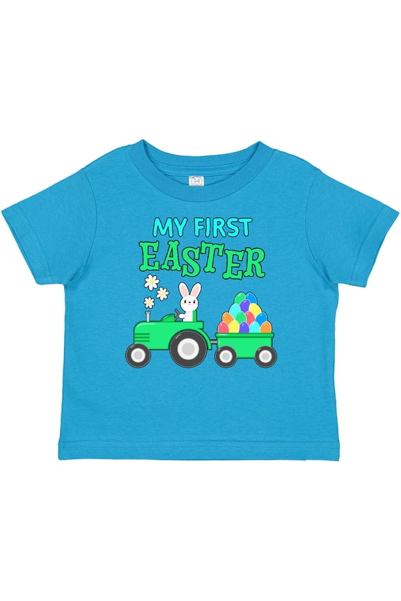 My First Easter Bunny and Tractor Boys or Girls Baby T-Shirt