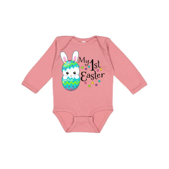 Inktastic My First Easter- Bunny in an Egg Boys or Girls Long Sleeve Baby Bodysuit
