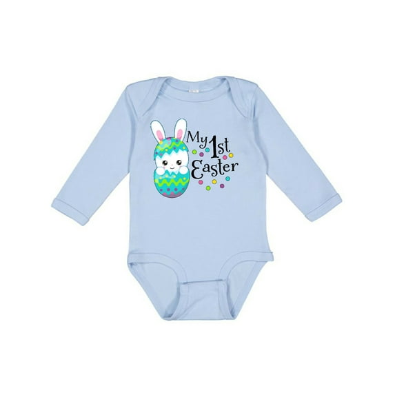 Inktastic My First Easter- Bunny in an Egg Boys or Girls Long Sleeve Baby Bodysuit