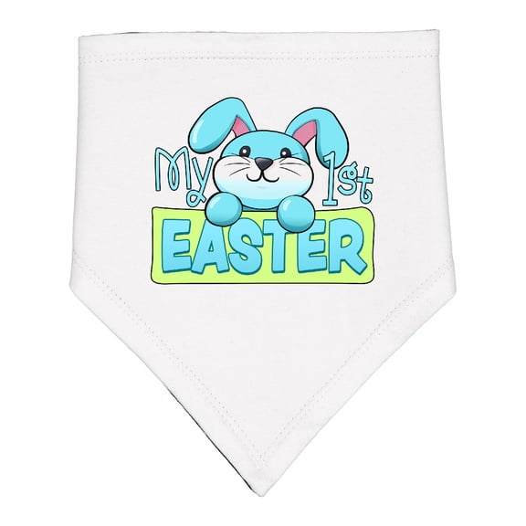 Inktastic My First Easter Cuddly Blue Bunny Baby Bandana Bib