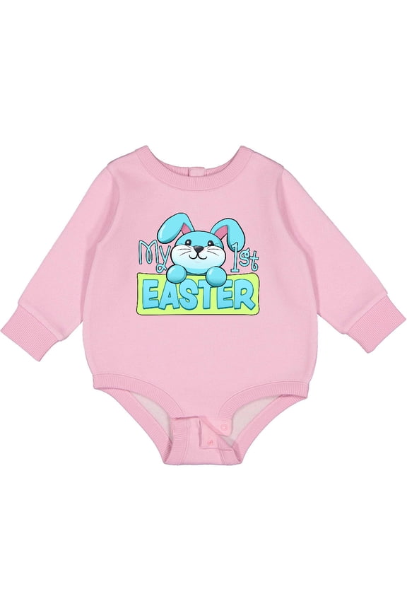 My First Easter Cuddly Blue Bunny Baby Fleece Bodysuit