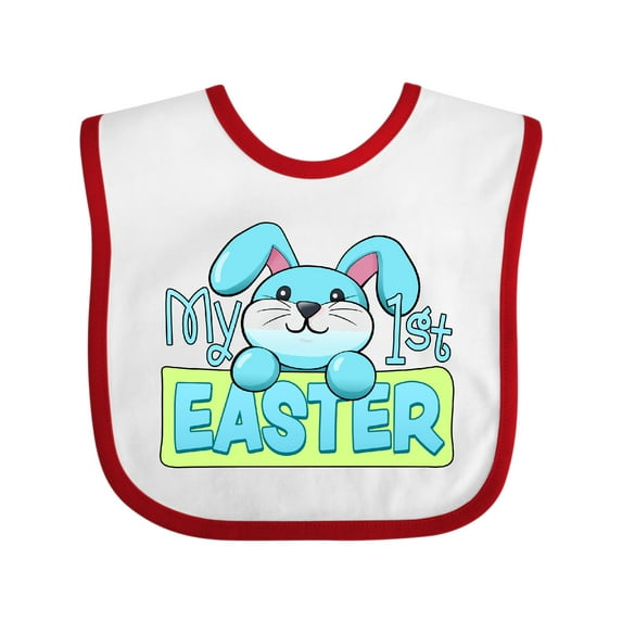Inktastic My First Easter Cuddly Blue Bunny Boys or Girls Baby Bib