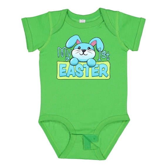 Inktastic My First Easter Cuddly Blue Bunny Boys or Girls Baby Bodysuit