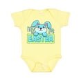 thumbnail image 1 of Inktastic My First Easter Cuddly Blue Bunny Boys or Girls Baby Bodysuit, 1 of 5