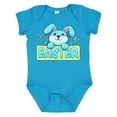 thumbnail image 1 of Inktastic My First Easter Cuddly Blue Bunny Boys or Girls Baby Bodysuit, 1 of 5