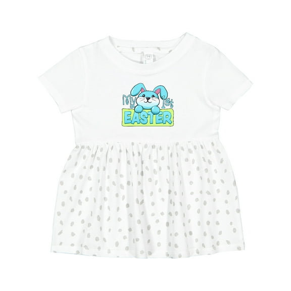 Inktastic My First Easter Cuddly Blue Bunny Girls Baby Dress