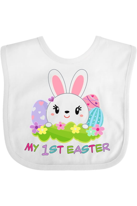 My First Easter Cute Bunny with Eggs Boys or Girls Baby Bib
