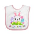 thumbnail image 1 of Inktastic My First Easter Cute Bunny with Eggs Boys or Girls Baby Bib, 1 of 4