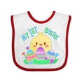 thumbnail image 1 of Inktastic My First Easter Cute Chick and Eggs Boys or Girls Baby Bib, 1 of 4
