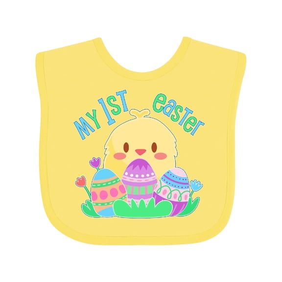 Inktastic My First Easter Cute Chick and Eggs Boys or Girls Baby Bib