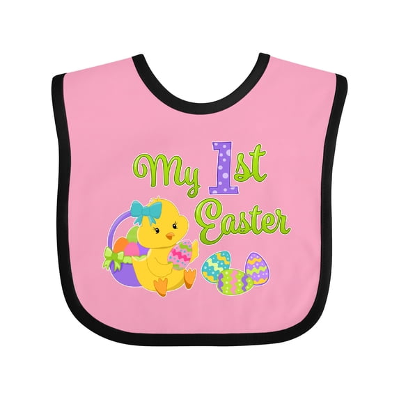Inktastic My First Easter Cute Chick and Eggs Boys or Girls Baby Bib