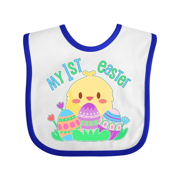 Inktastic My First Easter Cute Chick and Eggs Boys or Girls Baby Bib